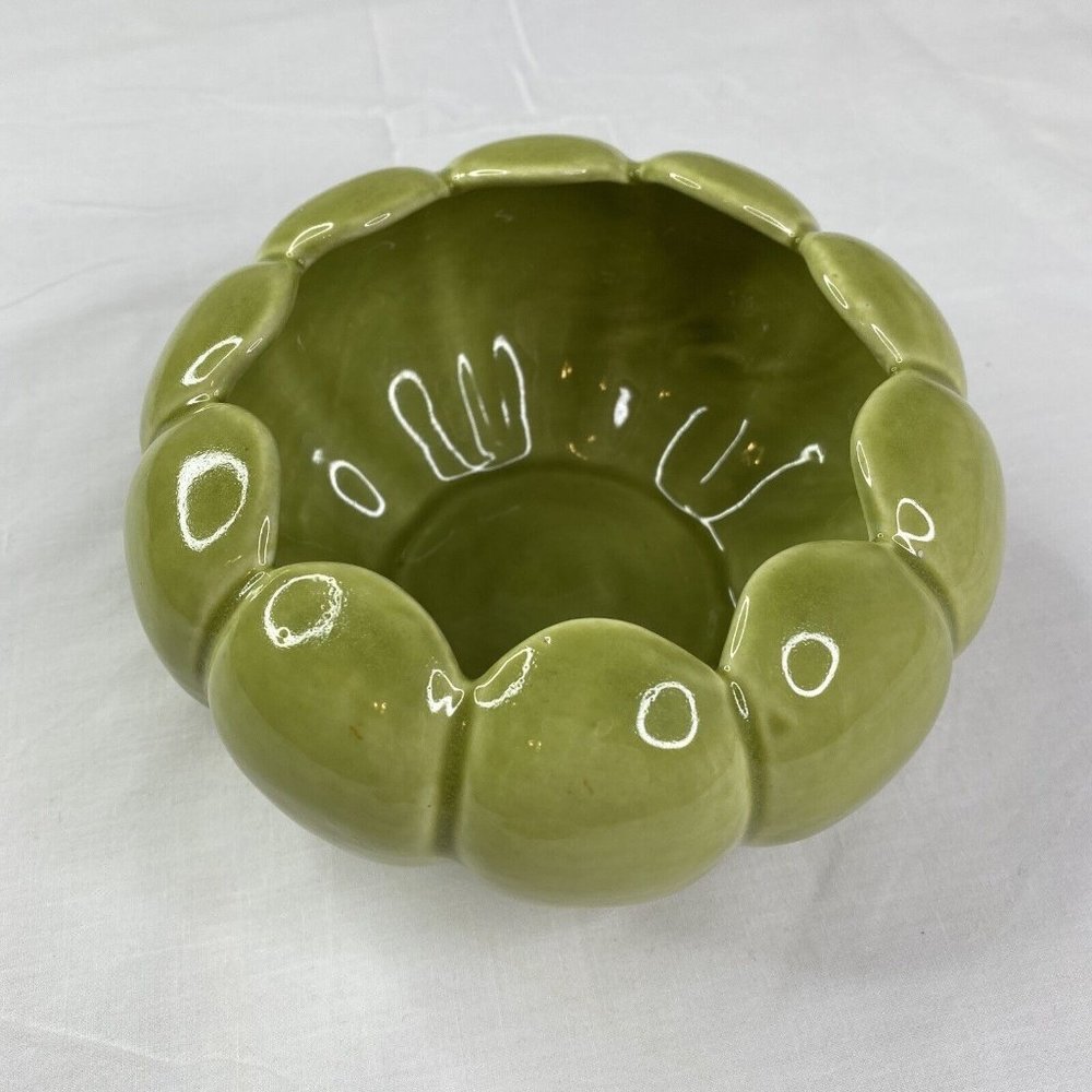 Vintage MCM McCoy Floraline 509 Moss Green Succulent Plant Planter Flower Bowl